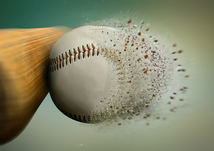 bat hitting ball
